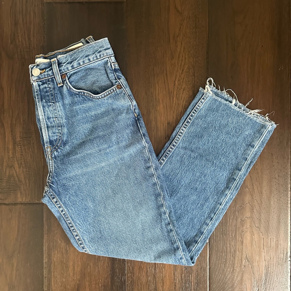 RE/DONE High Rise Stove Pipe Denim Jeans